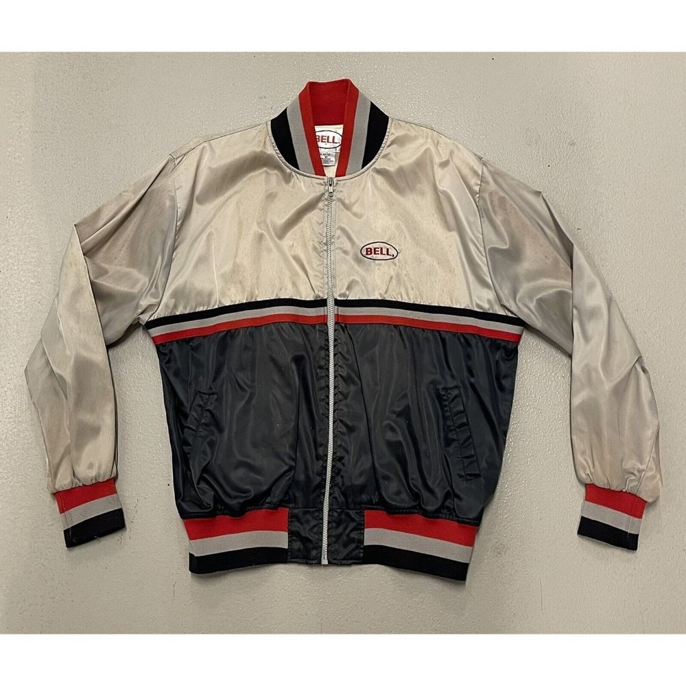 VTG Bell Racing Helmets Satin style Jacket Logo Motorcycle adult XL 48-50